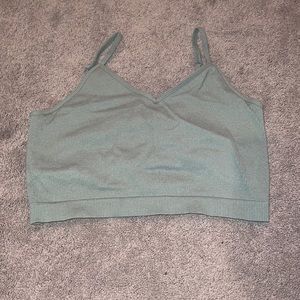 Green Ribbed Tank Top